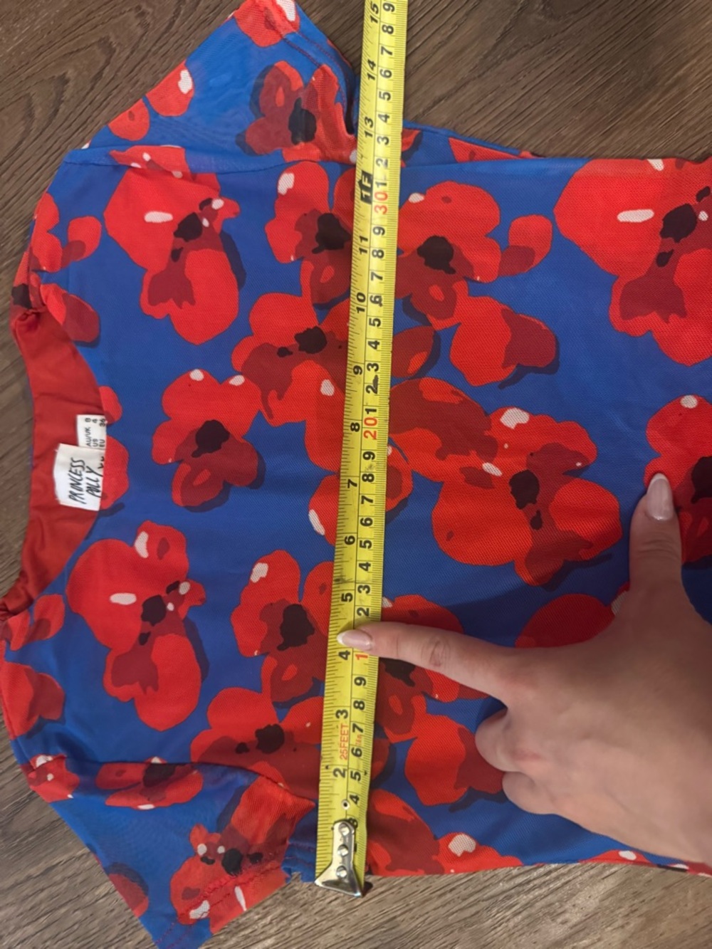 Princess Polly Blue and Red Floral Top - Picture 4 of 6